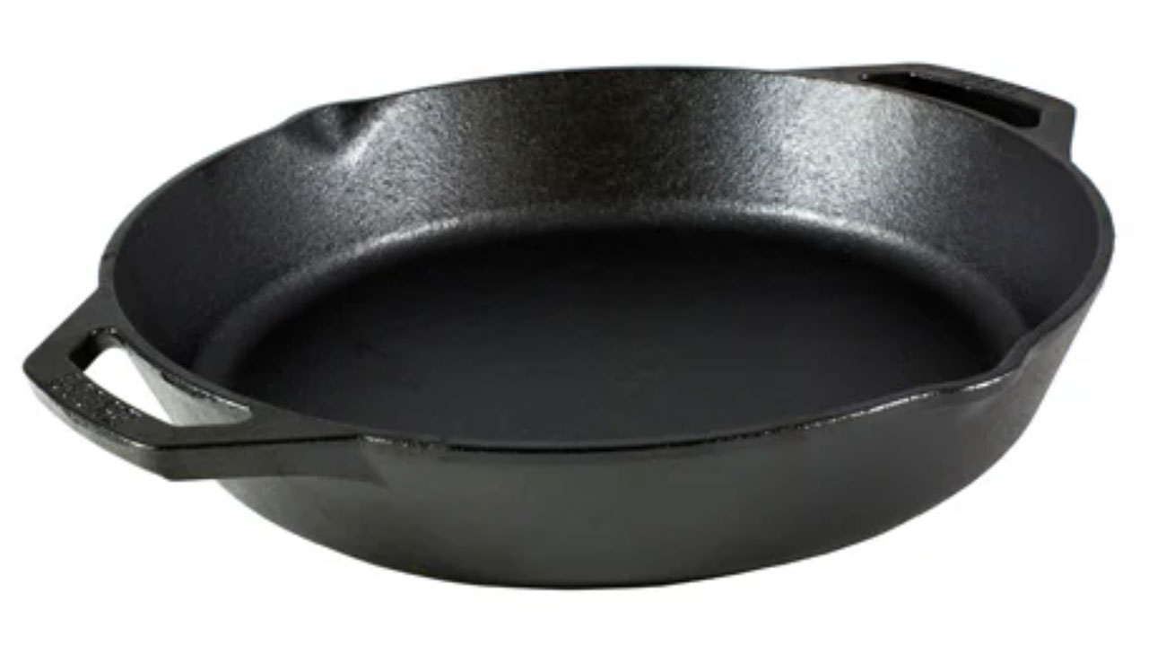 Lodge 12-Inch Seasoned Cast Iron Dual Handle Pan