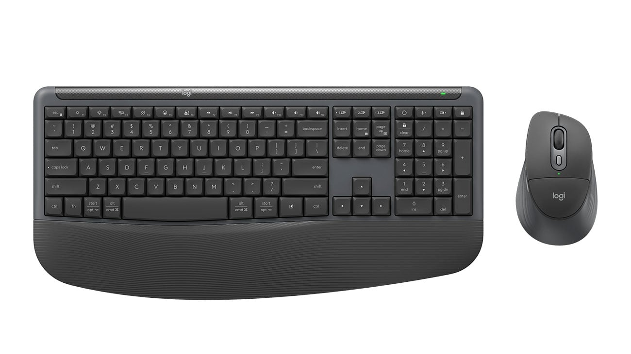 Logitech MK880 Signature Comfort Plus Wireless Keyboard and Mouse Combo with Palm Rest and Silent Clicks - Black