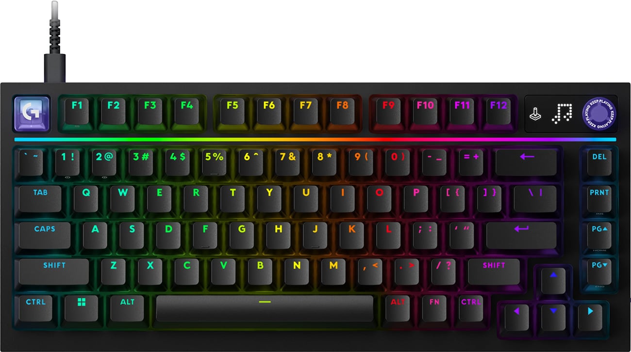 Logitech - G316 X 75 Gaming Keyboard with Hot-Swappable Linear Switches, USB-C, RGB LIGHTSYNC for PC - Black