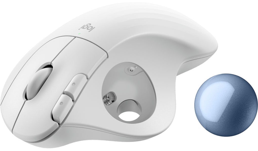 Logitech ERGO M575S Wireless Trackball Mouse in Off White