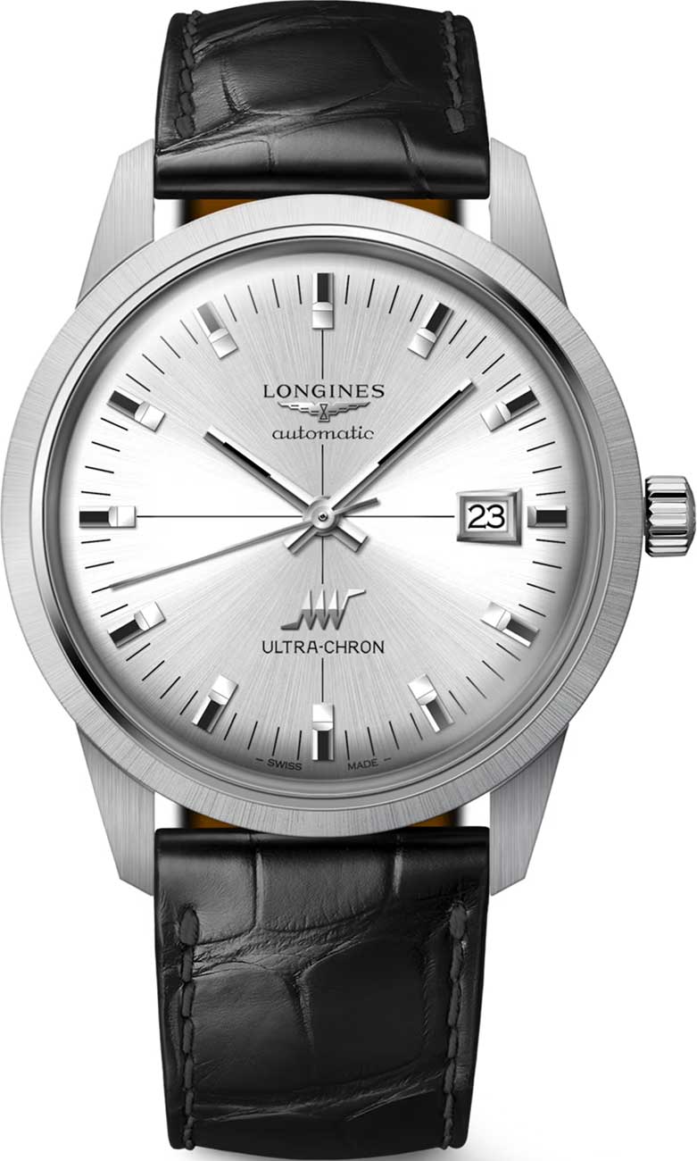 Longines Ultra Chron Classic Silver Dial Leather Strap Unisex Watch L2.537.4.72.2 L2.537.4.72.2
