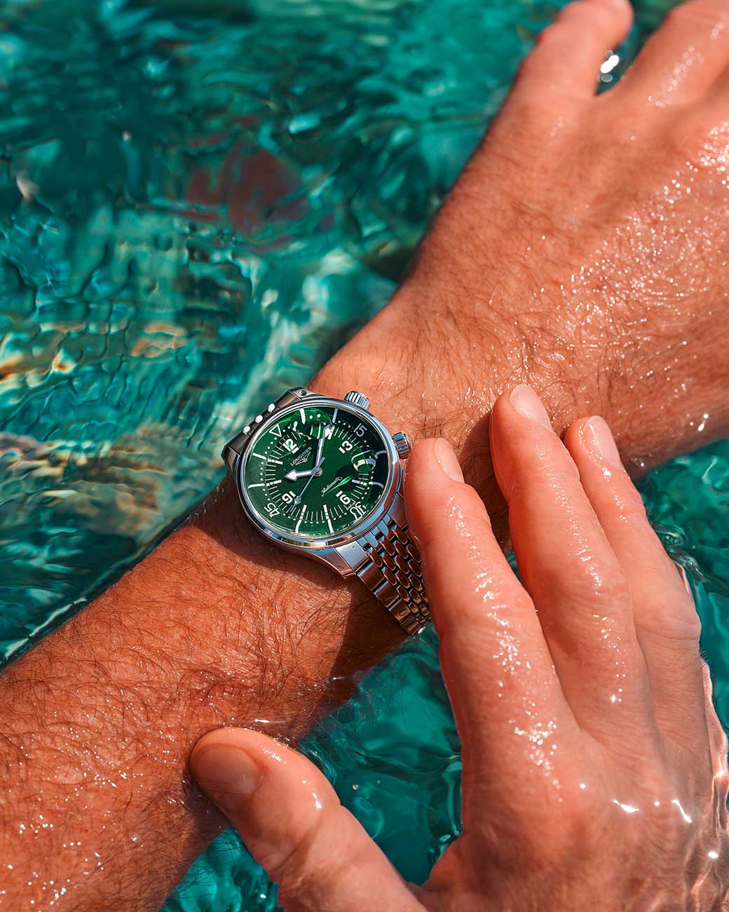 リコ Longines Legend Diver Watch 39mm with Green Dial - L37644066