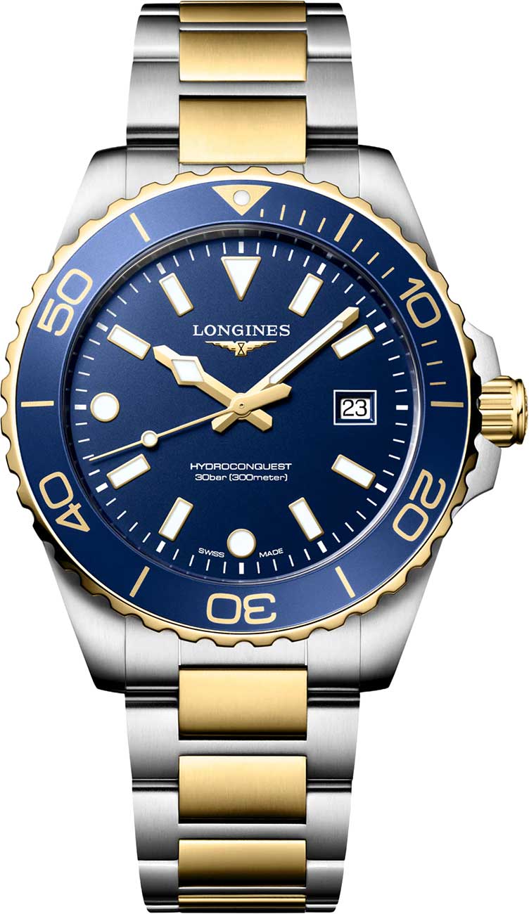 Longines HydroConquest Quartz Blue Dial Two-Tone Stainless Steel Men's Watch L3.769.3.96.7 L3.769.3.96.7