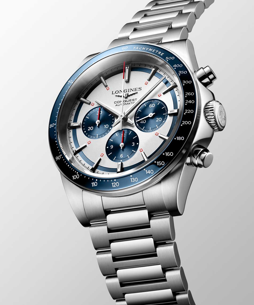 Longines Conquest Chronograph Watch 42mm with Silver Dial - L38354986