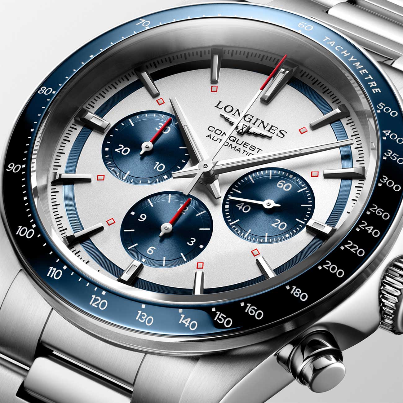Longines Conquest Chronograph Watch 42mm with Silver Dial - L38354986