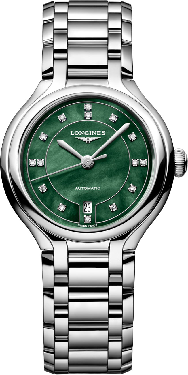Longines Primaluna Automatic 30mm Green Diamond Dial Stainless Steel Women's Watch L8.123.4.07.6 L8.123.4.07.6