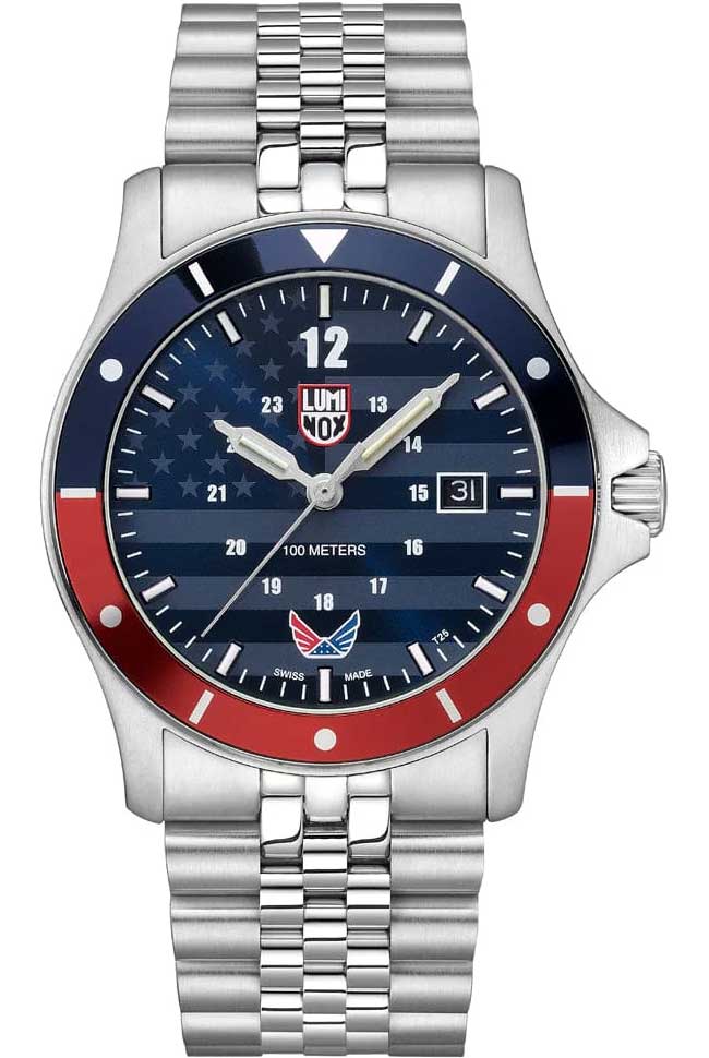 美品Luminox 時計 100 Meters Luminox VOLITION AMERICA 'Minuteman', Dress Watch 42mm - XS.0914.VOL