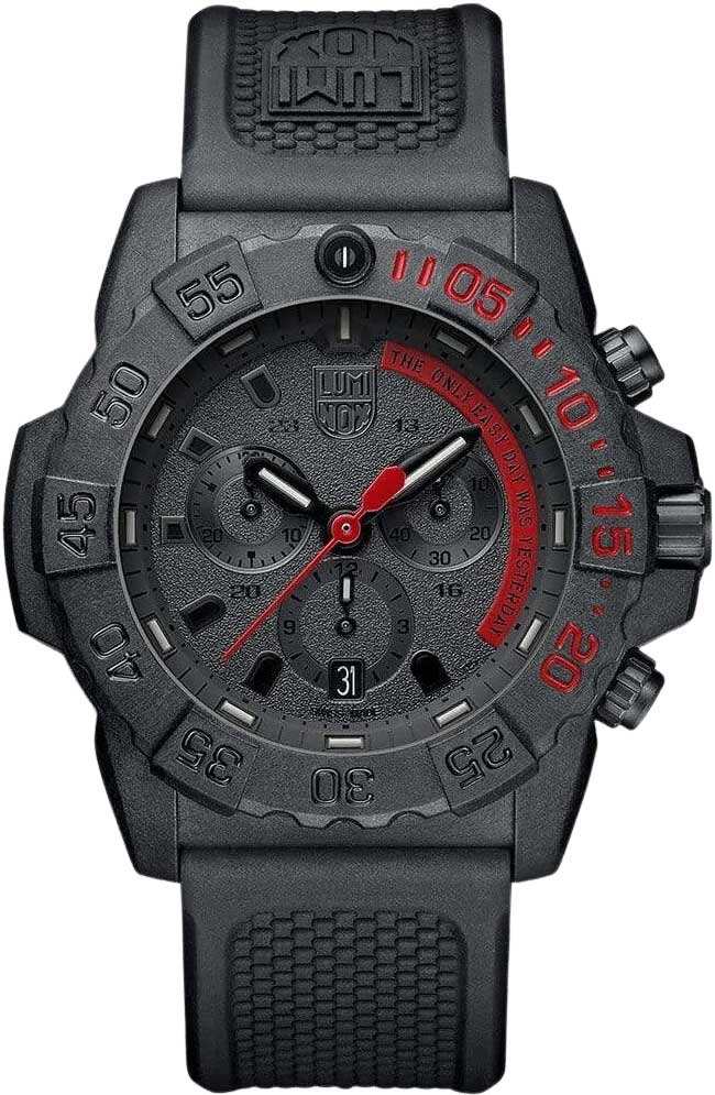 Luminox Navy Seal Chronograph Black Dial Black Rubber Strap Men's Watch XS.3581.EY XS.3581.EY
