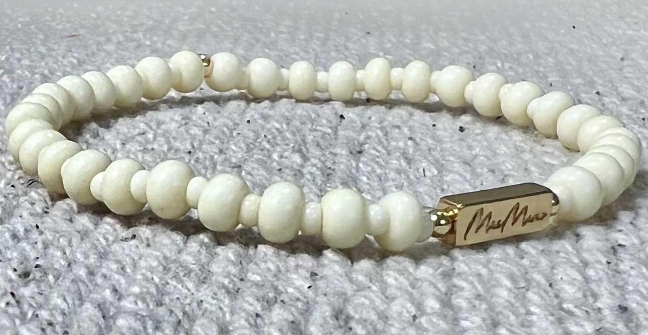 MaeMarie Wraps Bubble Butter Bracelet with 2mm and 4mm Beads in Gold 32$