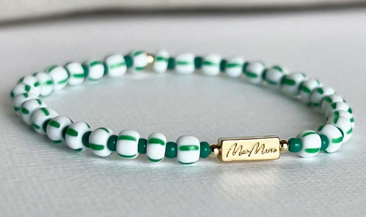 MaeMarie Wraps Lush Striped 4mm Bracelet in Gold
