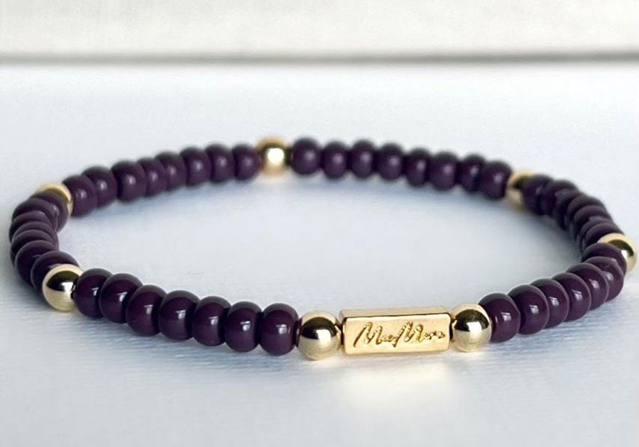 MaeMarie Wraps Plum 4mm Bracelet, Size 6.25