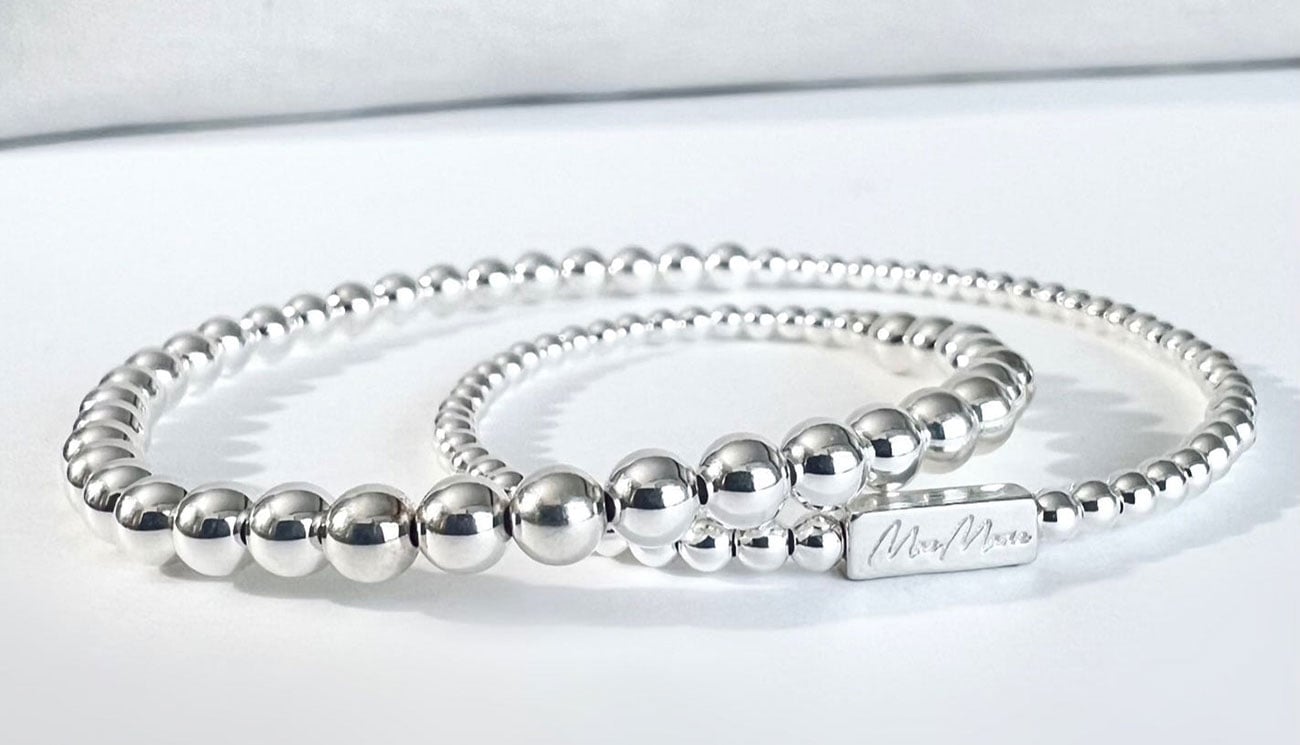 MaeMarie Wraps Silver Lining Duo Wrap 25mm and 4mm Bracelet Size 625 76$