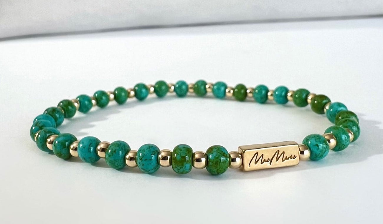 MaeMarie Wraps Turquoise Bubble Bracelet Size 625 in Gold 48$