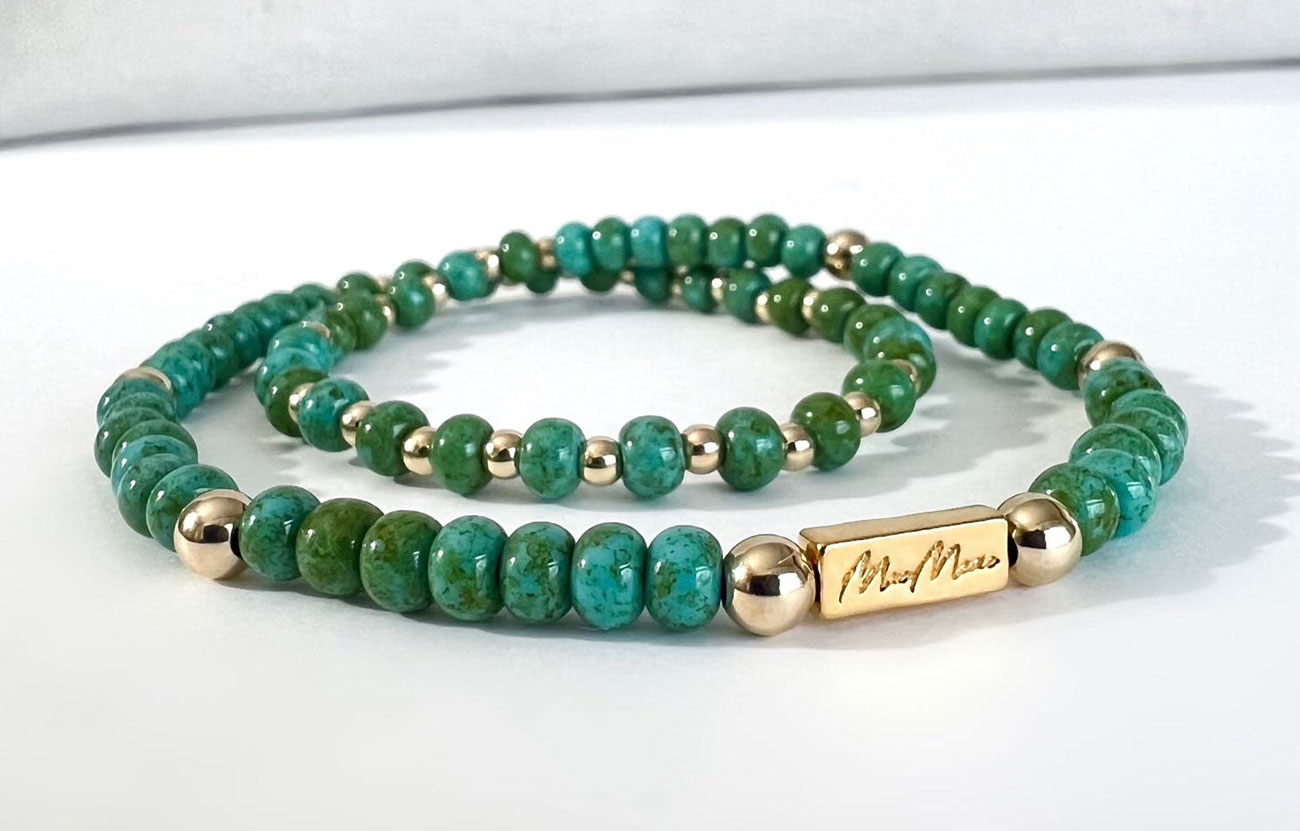 MaeMarie Wraps Turquoise Double Bracelet, Size 6.25