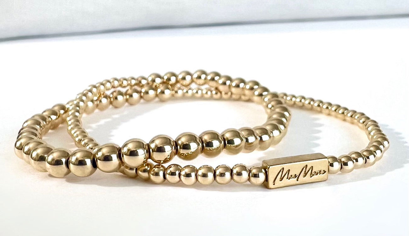 MaeMarie Wraps Heart of Gold Duo Wrap 25mm and 4mm Bracelet Size 625 90$