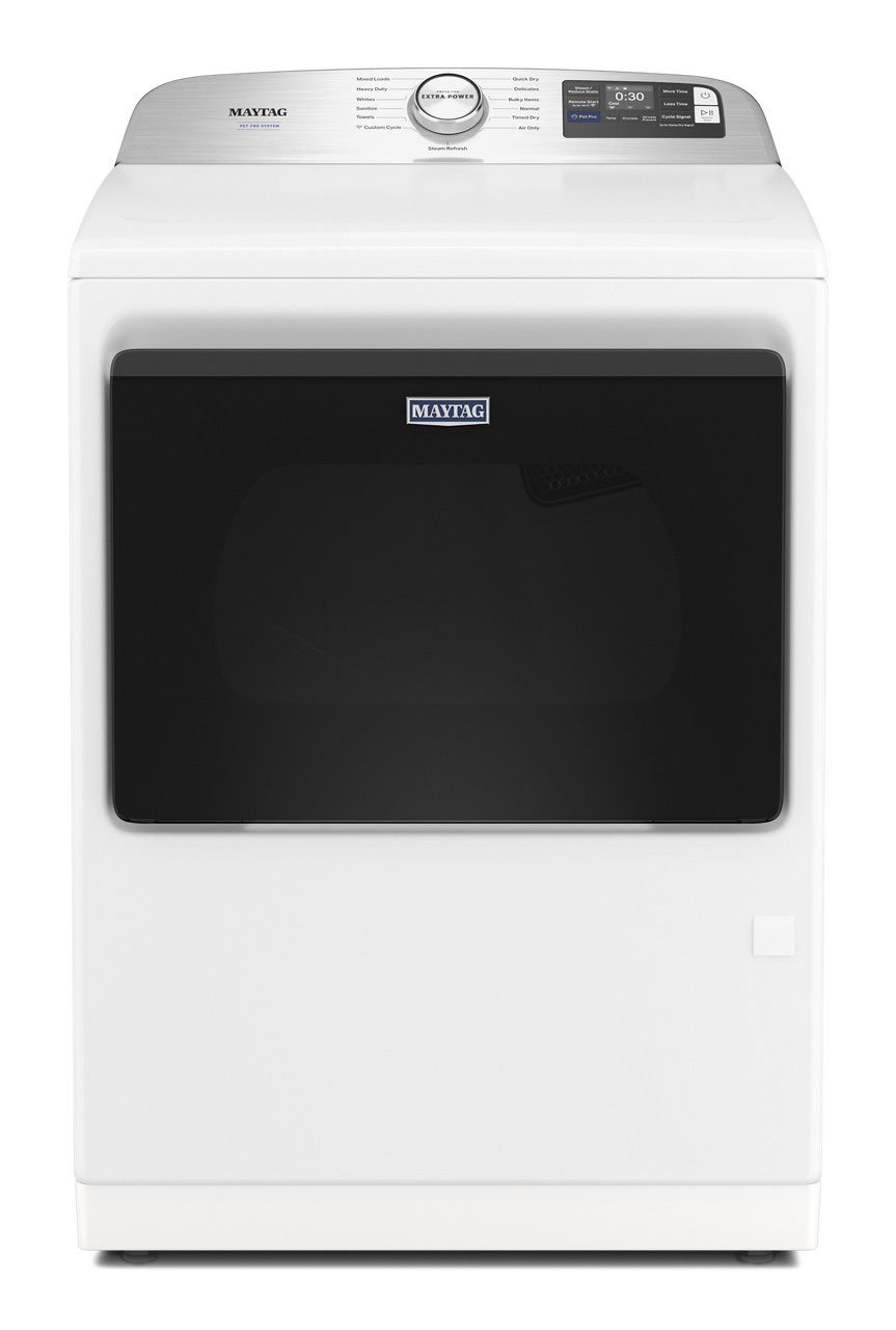 Maytag 7.4 Cu. Ft. Smart Top Load Gas Dryer with Pet Pro Option in White
