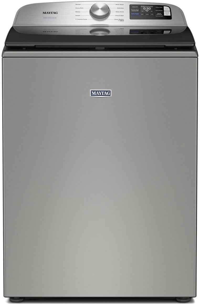 Maytag MTW6200RR 28 inch Smart Top Load Washer with 5.3 cu. ft. Capacity, Extra Power Option, Deep Fill Option and Power Impeller (Classic Silver)