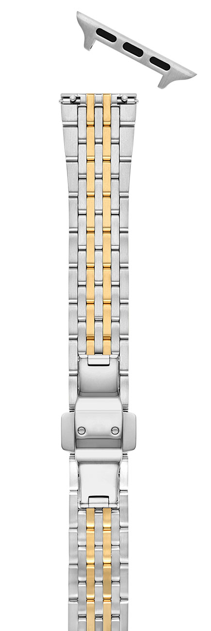 Michele MS18AM0006 Two-Tone Gold Plated Apple Watch Band