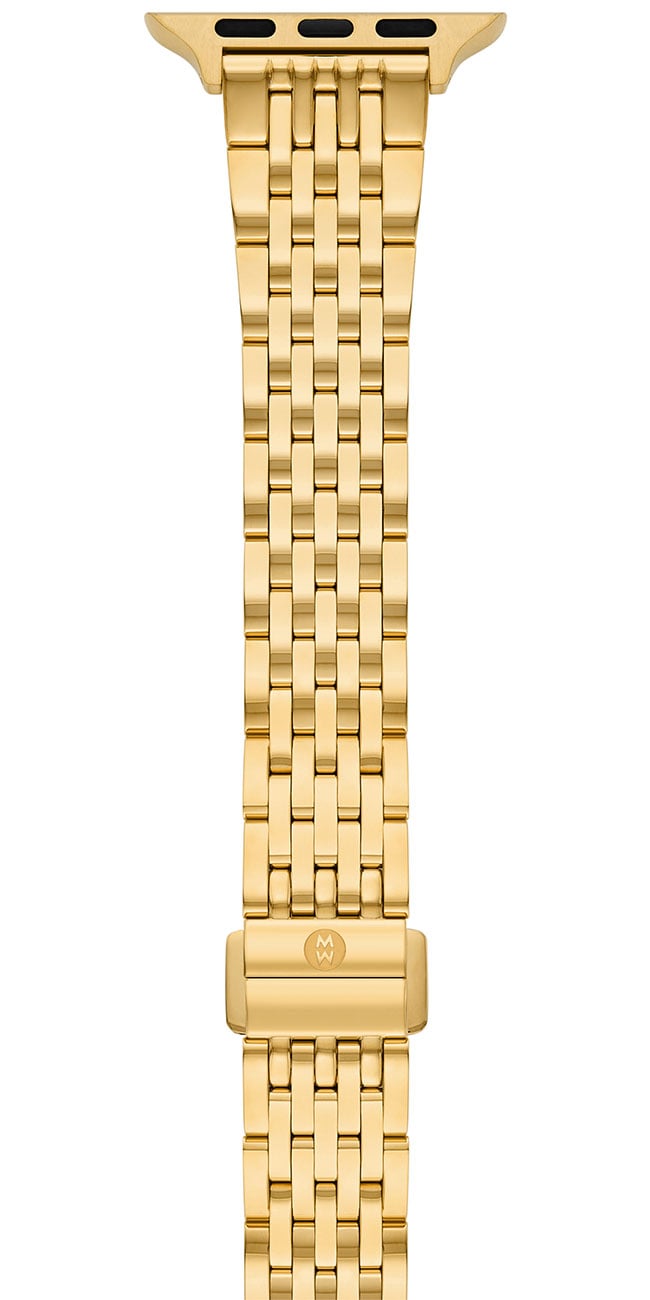 Michele MS18AM0007 18K Gold-Plated Apple Watch Band display picture 3
