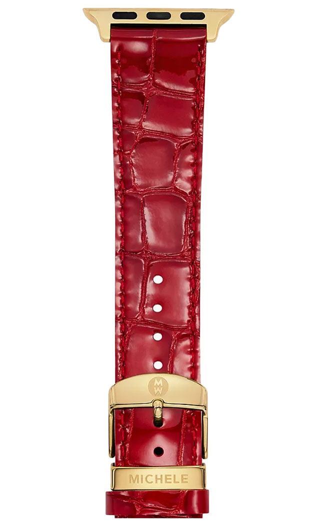 Michele Band for Apple Watch 38404142mm and 4244454649mm in Ruby Red Leather 150$