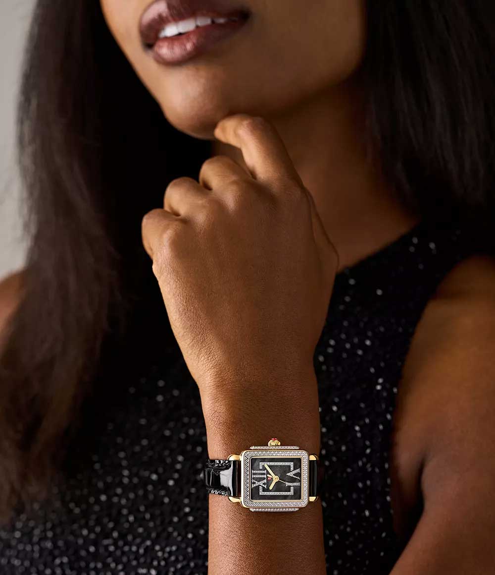 Michele Deco Madison Mid Pavé Roman Black Watch - MWW06G000050