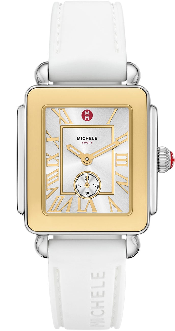 Michele Deco Sport Mid Two-Tone Watch 31mm with White Dial 445$