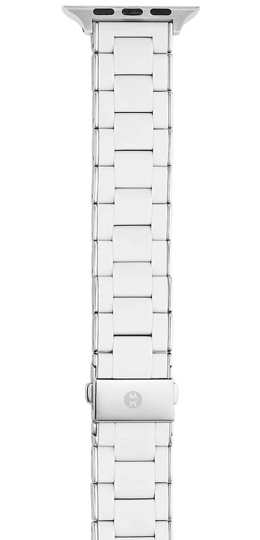 Michele 38/40mm & 42/44mm White And Stainless Silicone-Wrapped Apple Watch Bracelet Band