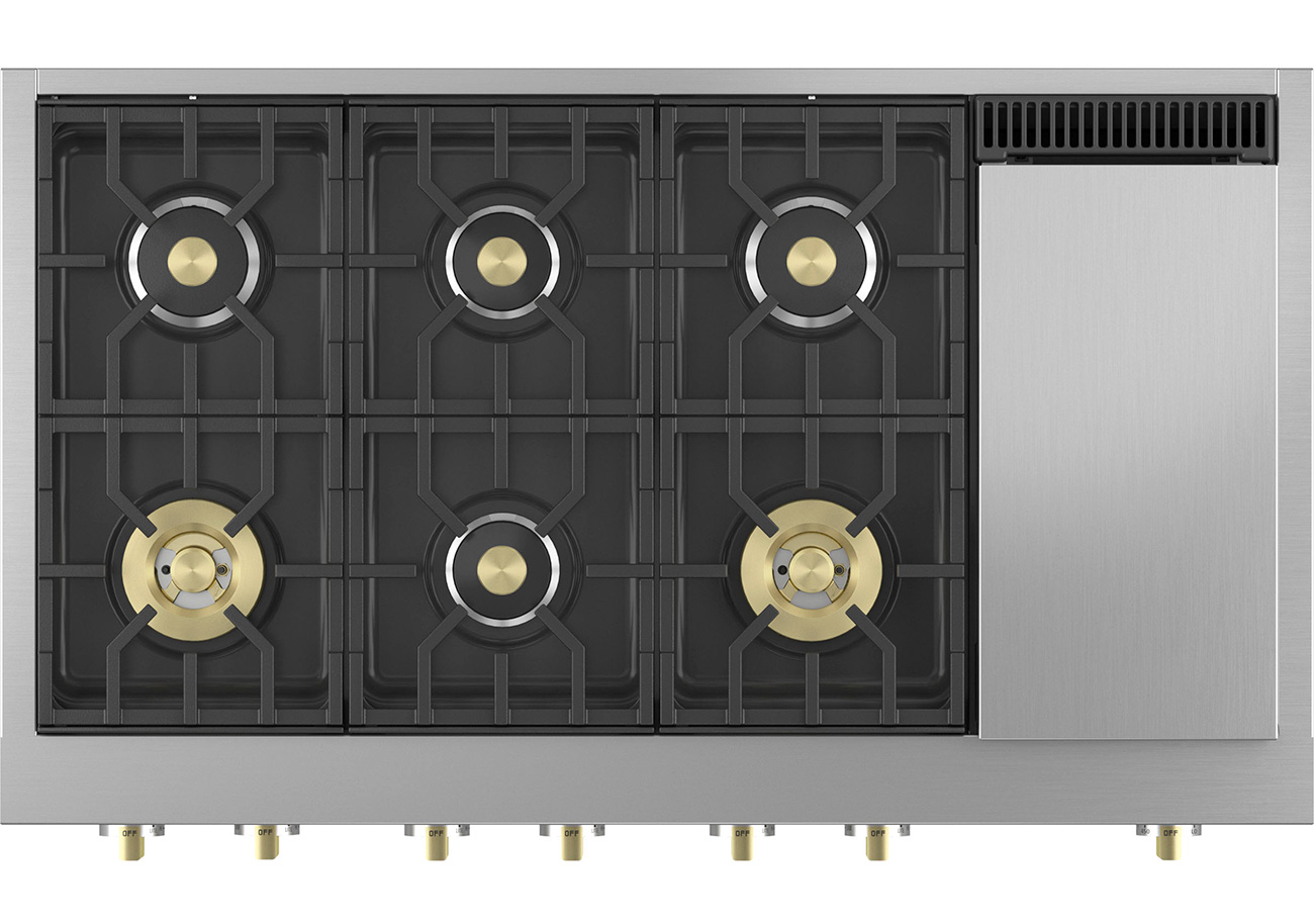 Monogram 48" Stainless Gas Rangetop ZGU486NDTSS Abt