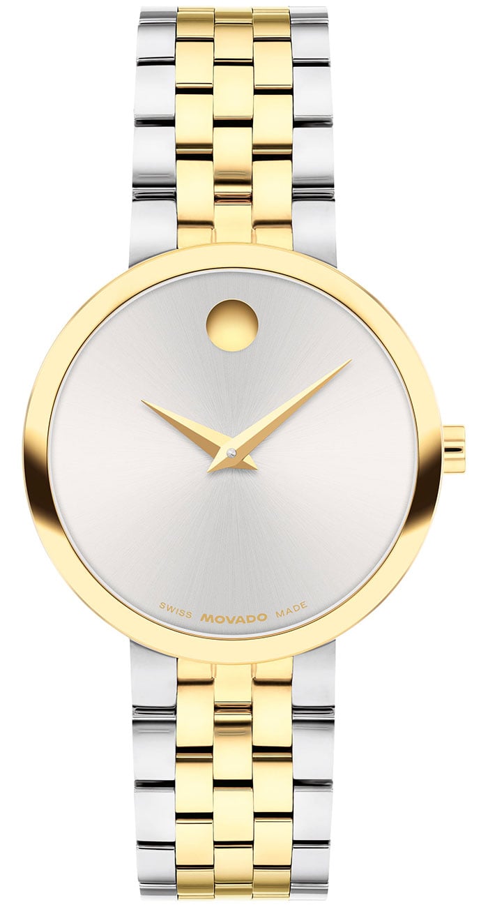 Movado Museum Classic Watch with Silver Sunray Dial 0608007