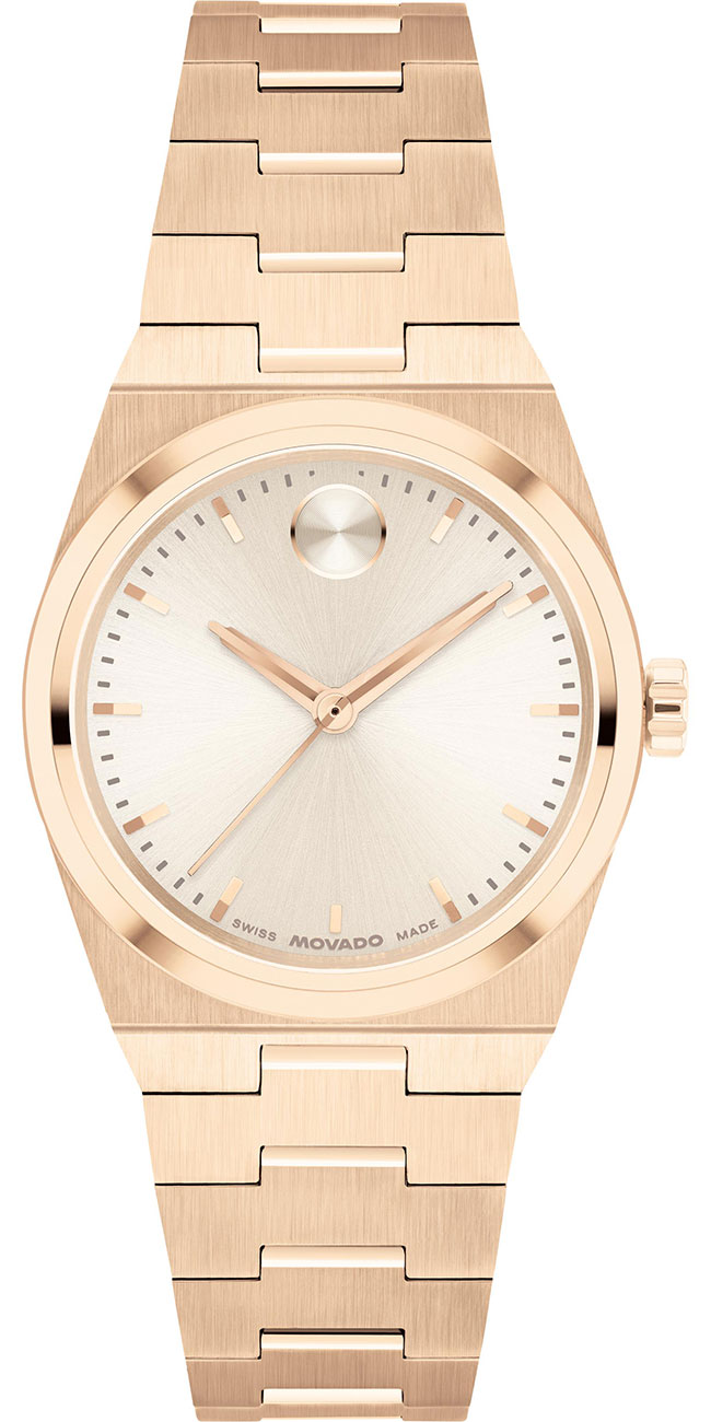 Movado Women's Bold Quest Swiss Quartz Ionic Plated Light Rose Gold Steel Watch, 28mm - Rose-Gold