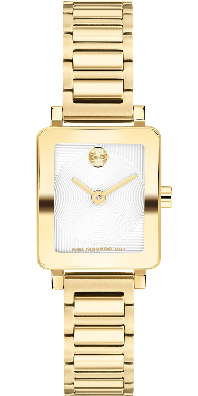 Movado Women's Bold Evolution 2.0 Mini Tank Swiss Quartz Ionic Plated Light Yellow Gold Steel Watch, 20x23mm - Gold