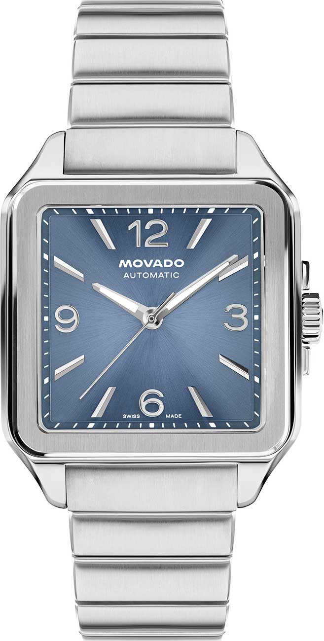 Movado Men's 1917 Swiss Automatic Stainless Steel Watch, 35x45.2mm - Silver-tone