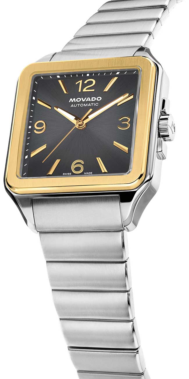 Movado Heritage 1917 Watch 35mm, Charcoal Sunburst Dial
