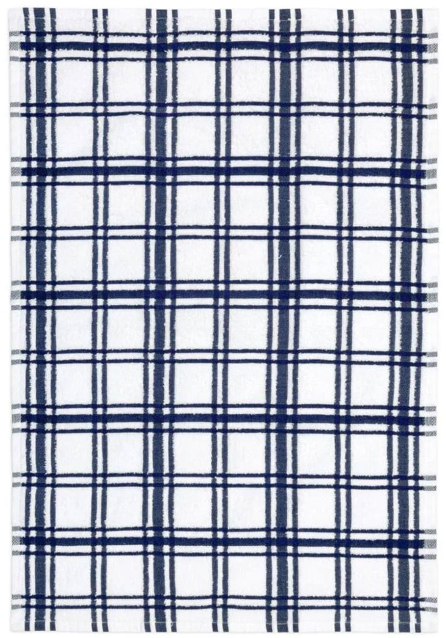 MUkitchen Windowpane Terry Towel in Ink Blue