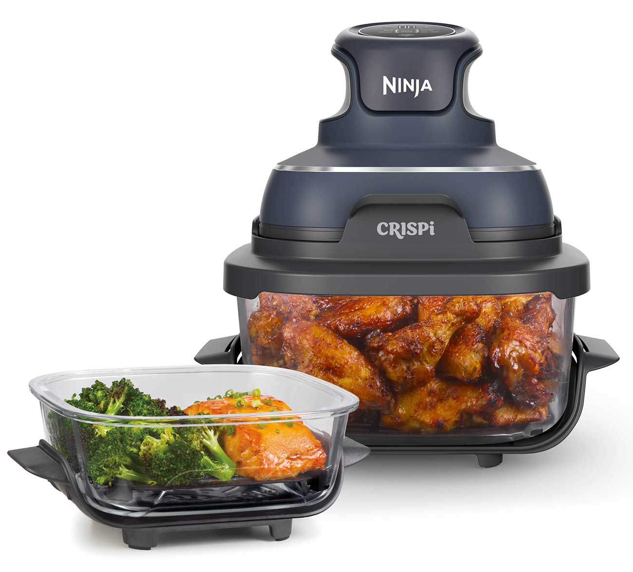 Ninja Crispi 4in1 Portable Glass Air Fryer Cooking System in Cyberspace Gray