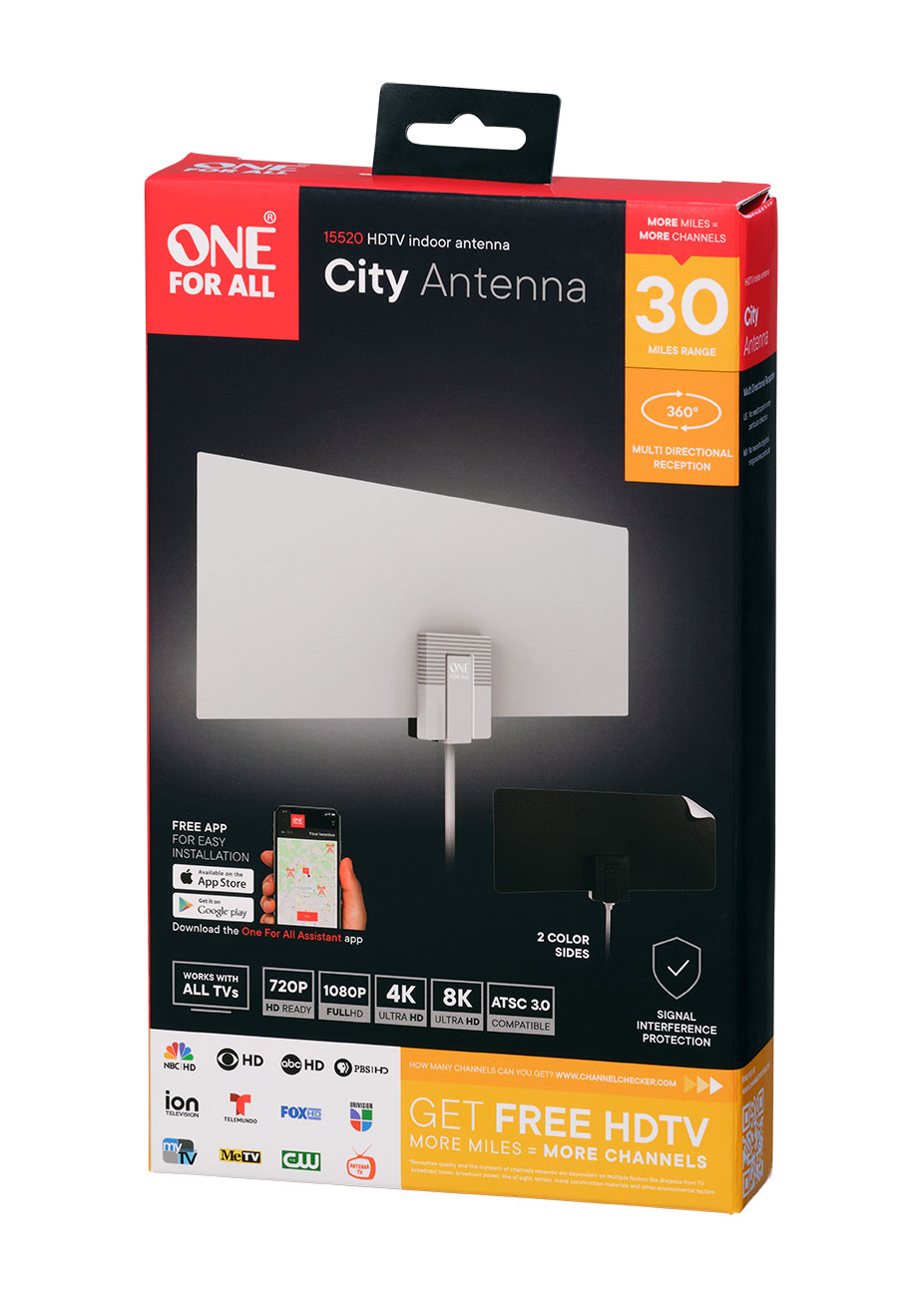 One For All City line Ultra-thin Indoor Antenna - CITY-LINE-ULTRA-THIN