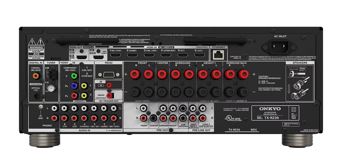 Onkyo 9.2 Channel Black A/V Receiver - TX-RZ30BMDC | Abt