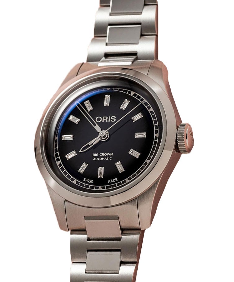 Oris Big Crown Diamonds Watch 34mm with Black Dial