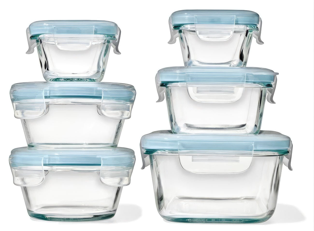 OXO Smart Seal Glass Container Set 12-Piece in Arctic Blue