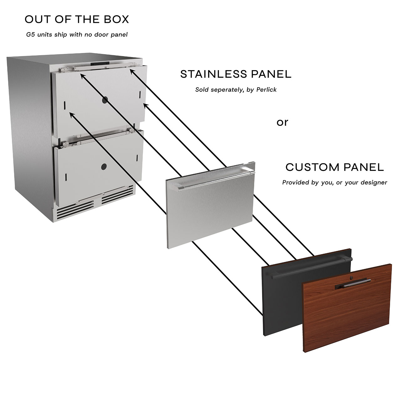 Perlick G5 ADA Refrigerator Drawers 24