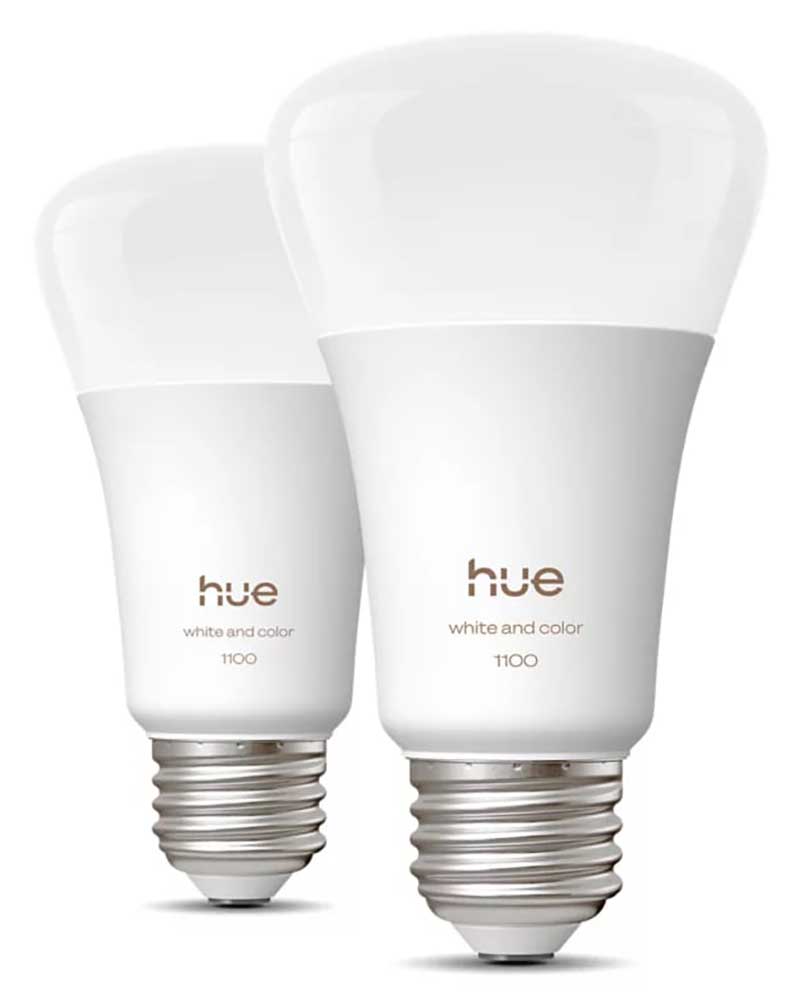 Philips Hue White & Color E26 1600lm×2 Philips Hue A19 E26 Color Ambiance Smart Bulbs - 591172 | Abt