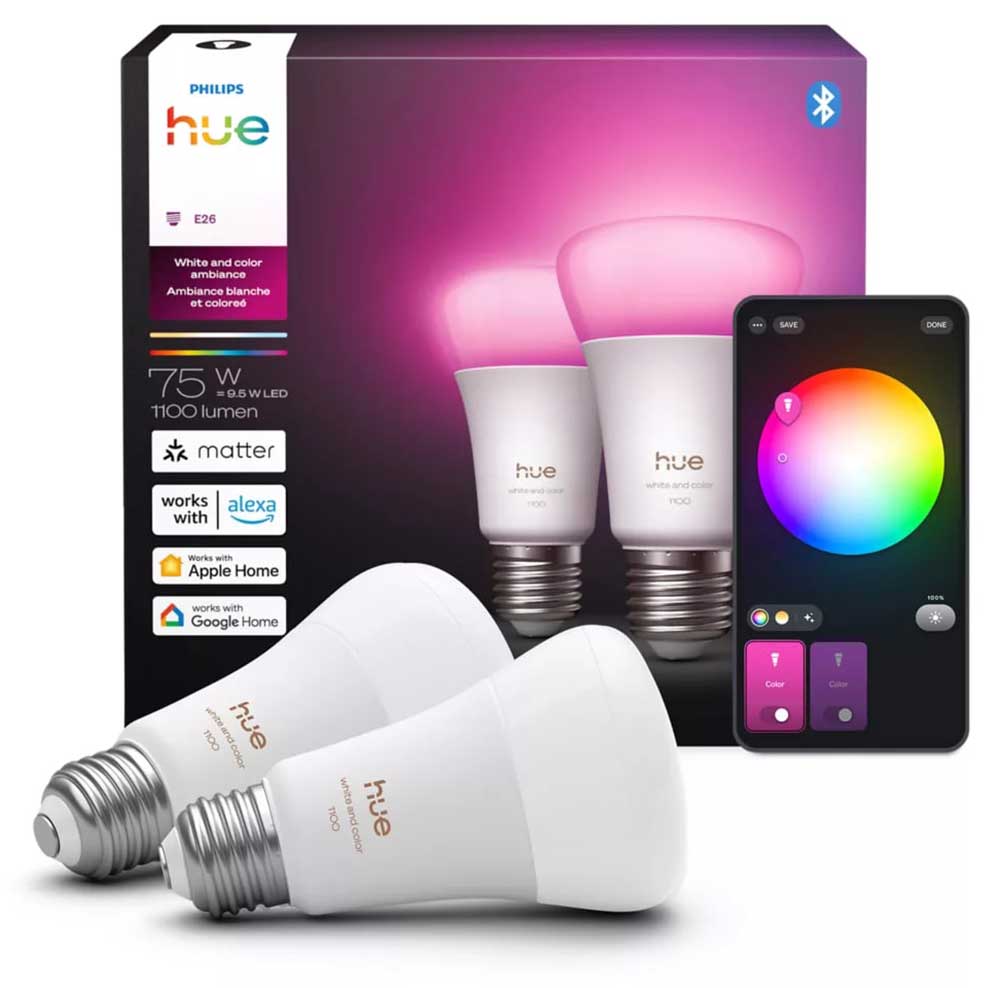 Philips Hue A19 E26 Color Ambiance Smart Bulbs - 591172 | Abt