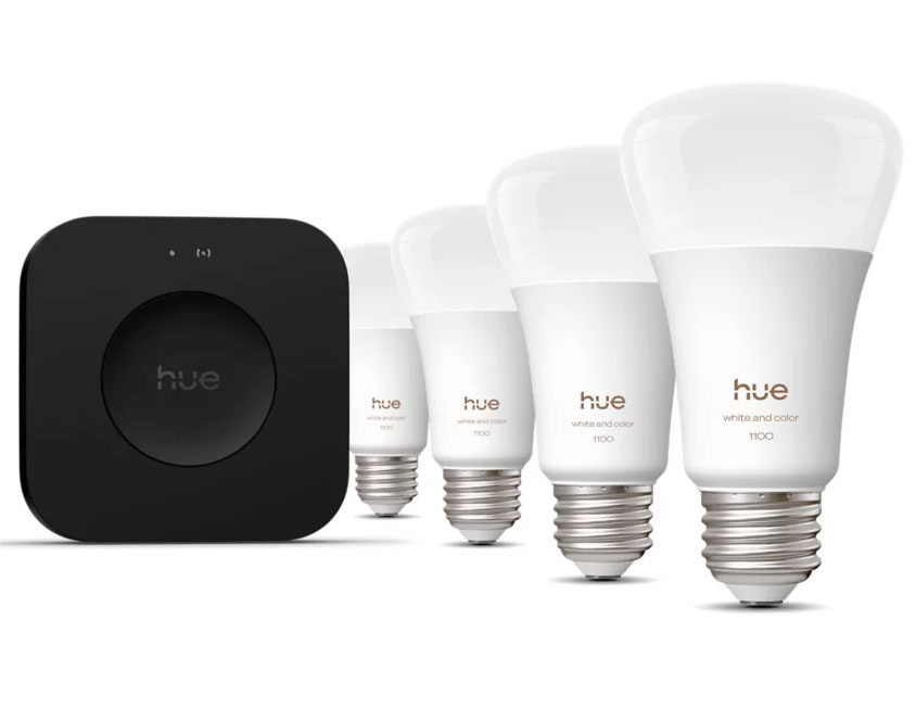 Philips Hue 4 E26 Color-capable Bulbs with Bridge Pro - 591909