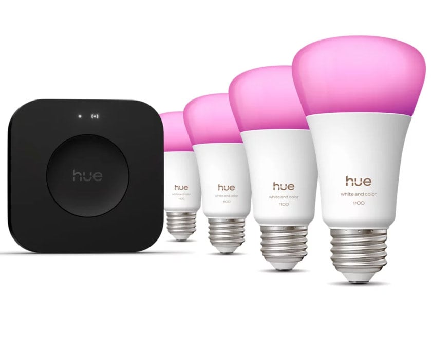 Philips Hue 4 E26 Color-capable Bulbs with Bridge Pro - 591909