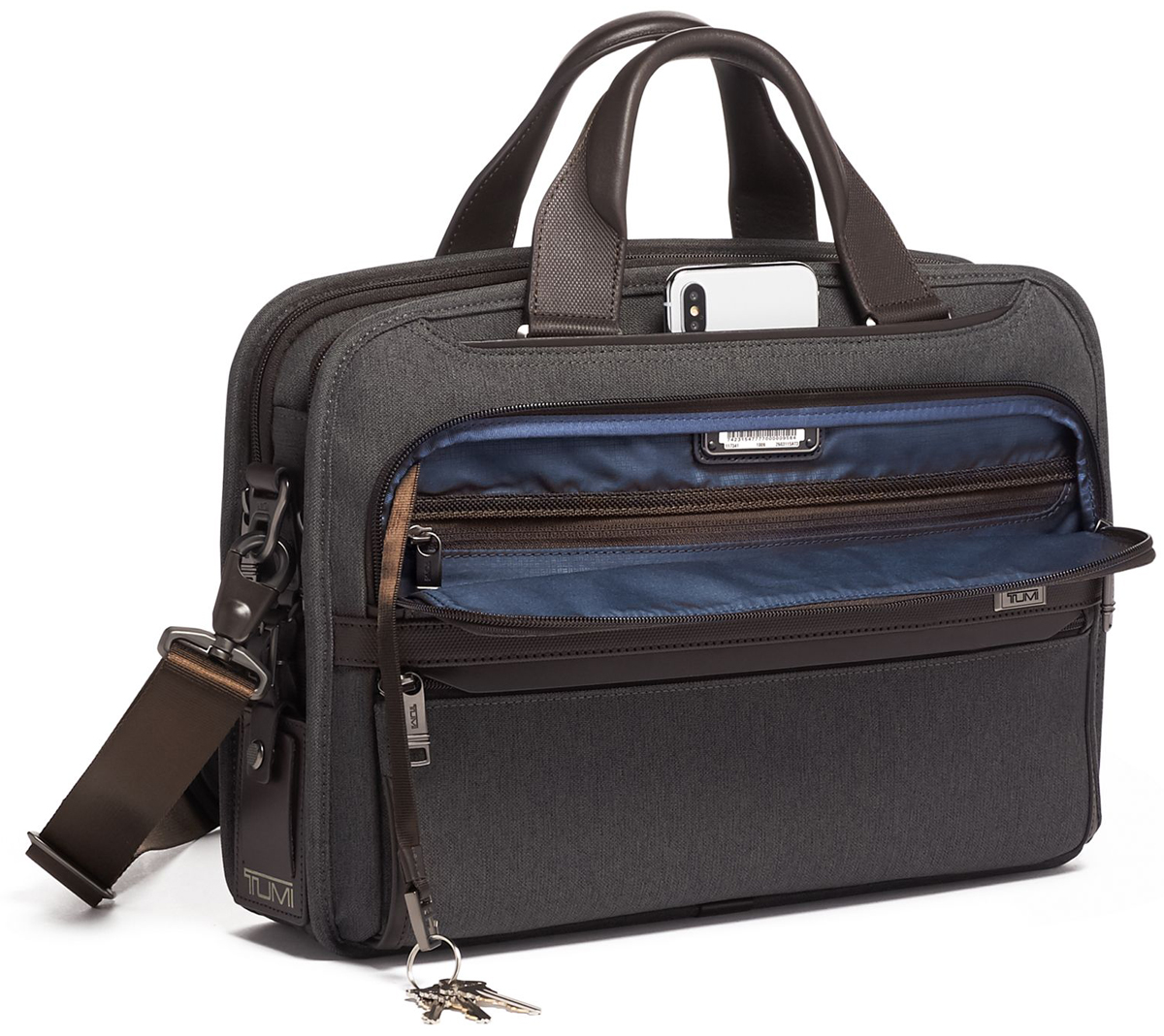tumi triple compartment brief