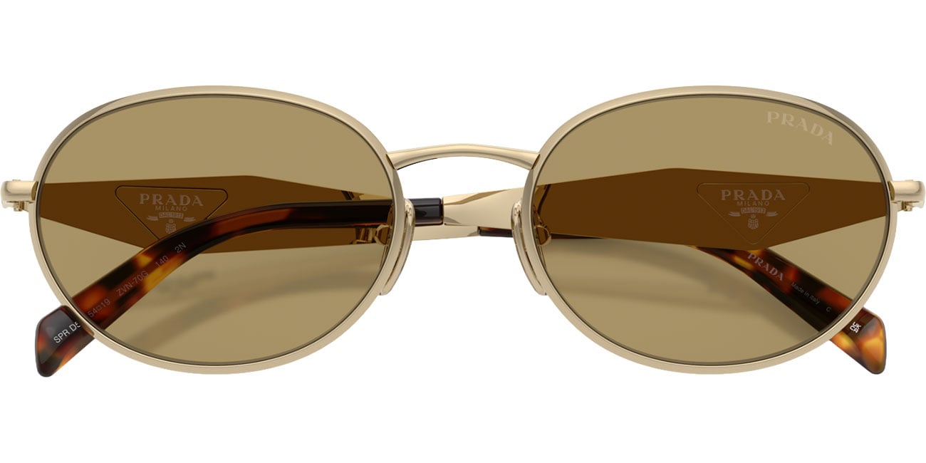 PRADA オルゴール Prada Pale Gold | Green Olive 54mm Sunglasses - PRD57SZVN70G54
