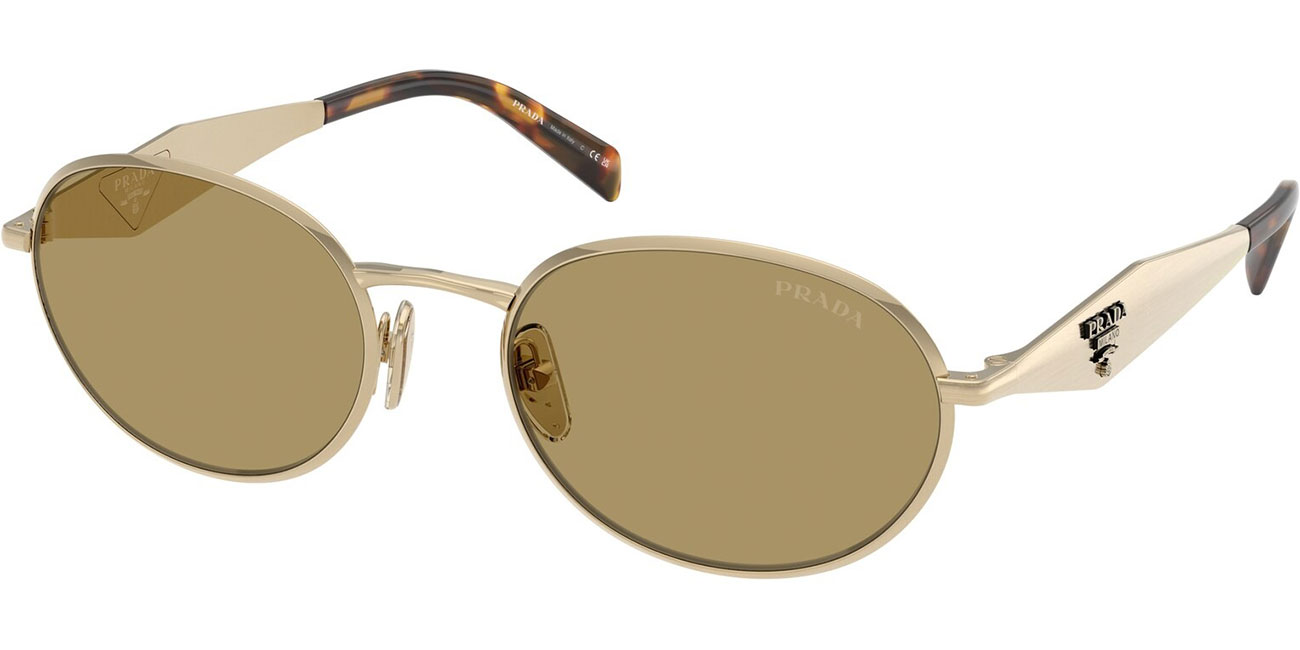 Prada Woman Sunglass PR D57S -  Frame color: Pale Gold, Lens color: Green Olive