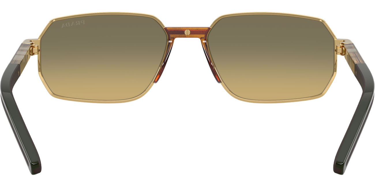 Prada 58mm Sunglass in Gold | Brown Dark Grey - PRD60S5AK81B58