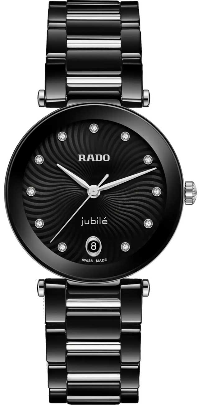 Rado LaCoupole Diamonds Quartz Watch 31mm with Black Dial with Diamonds