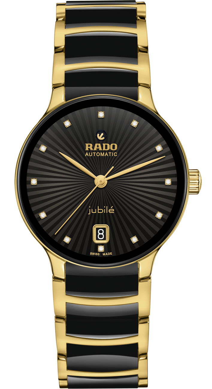 Rado Centrix Automatic Watch 35mm with Diamonds and Black Dial 3000$
